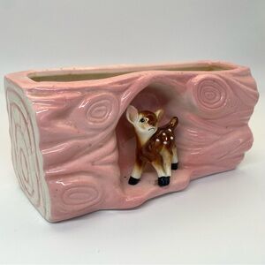 Vintage ceramic deer planter kitschy